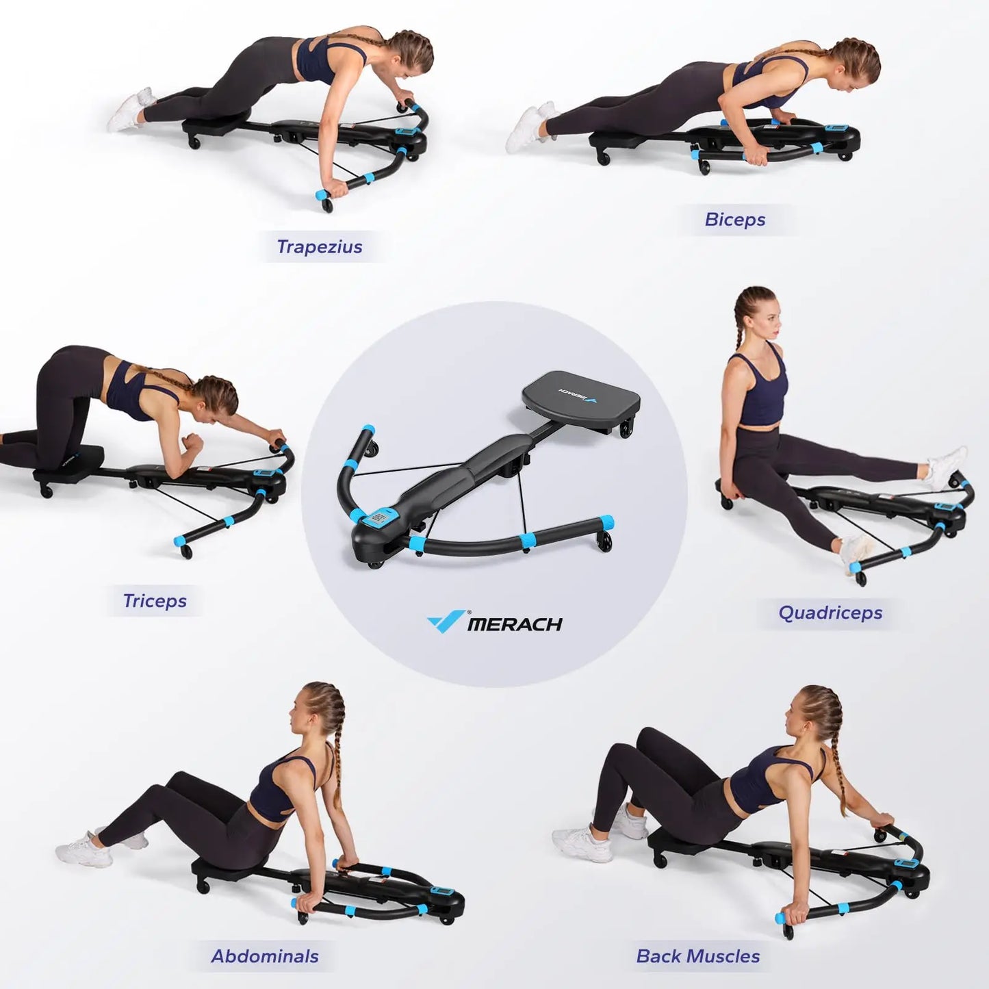 5-in-1 Core Trainer Ab & Rowing Machine – Multifunctional Home Gym Fitness Equipment - BluePeak Ventures