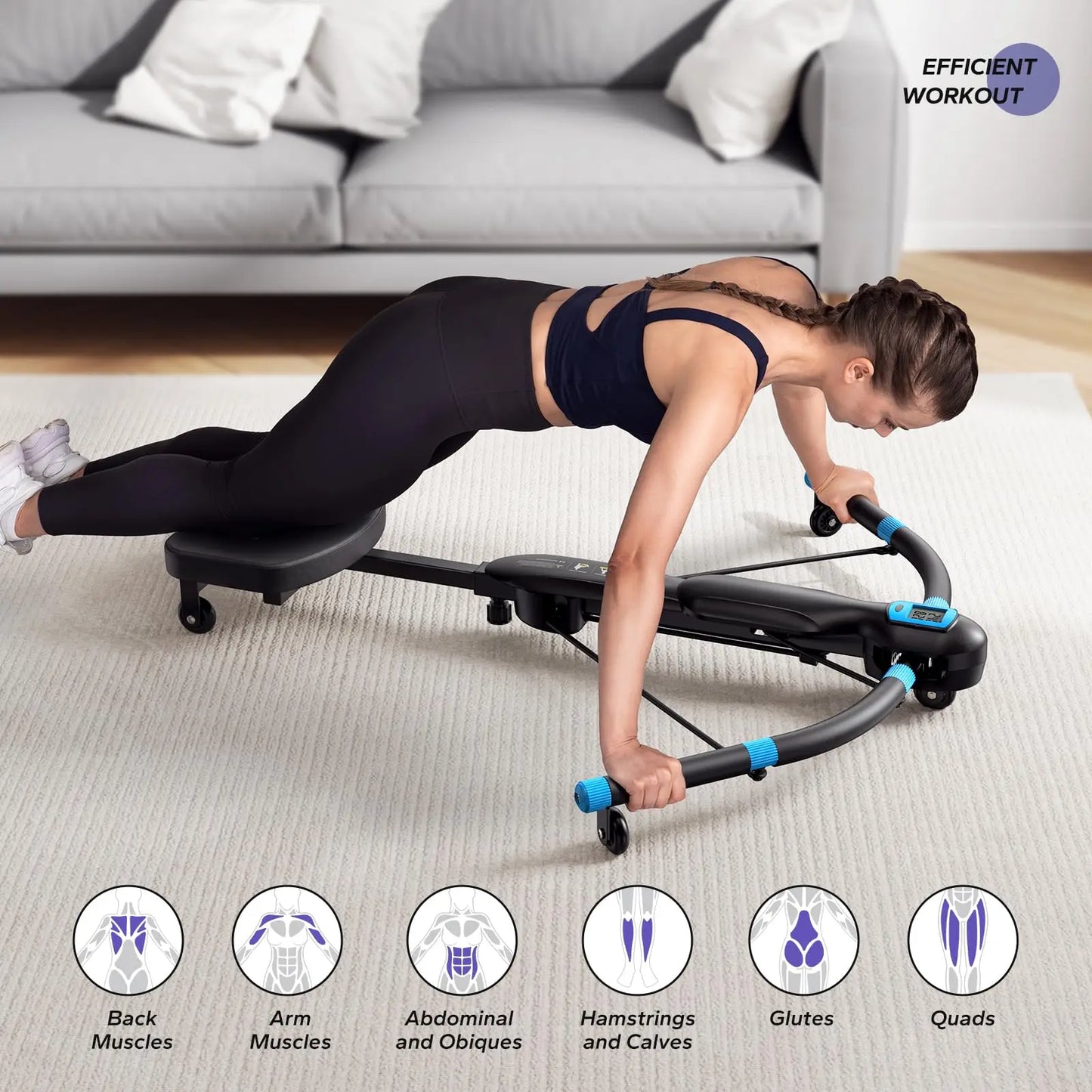 5-in-1 Core Trainer Ab & Rowing Machine – Multifunctional Home Gym Fitness Equipment - BluePeak Ventures