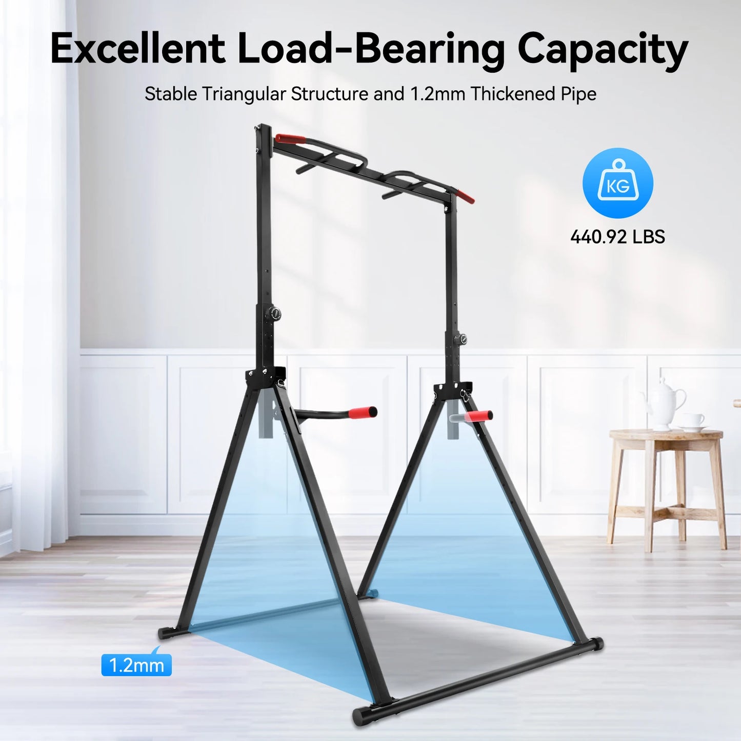 Adjustable Home Pull Up Bar – Triangular Pull Up Station for Full-Body Strength Training - BluePeak Ventures