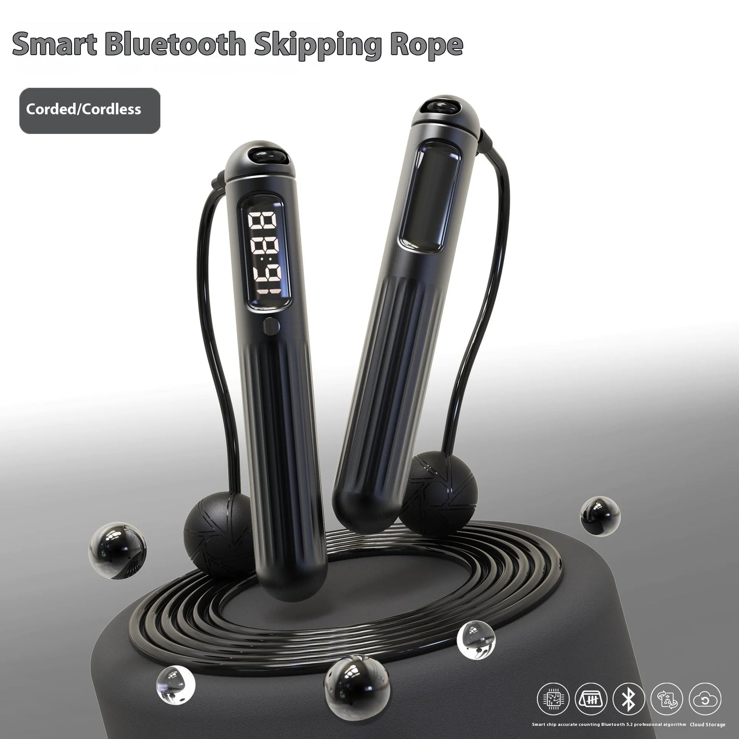 Smart Bluetooth Skipping Rope with Counter – Cordless Fitness Jump Rope with Weighted Balls - BluePeak Ventures
