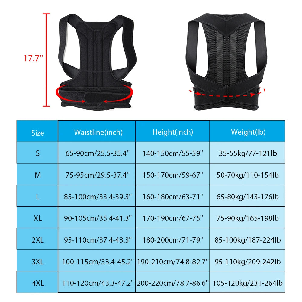 Adjustable Posture Corrector Belt Lumbar Support - BluePeak Ventures