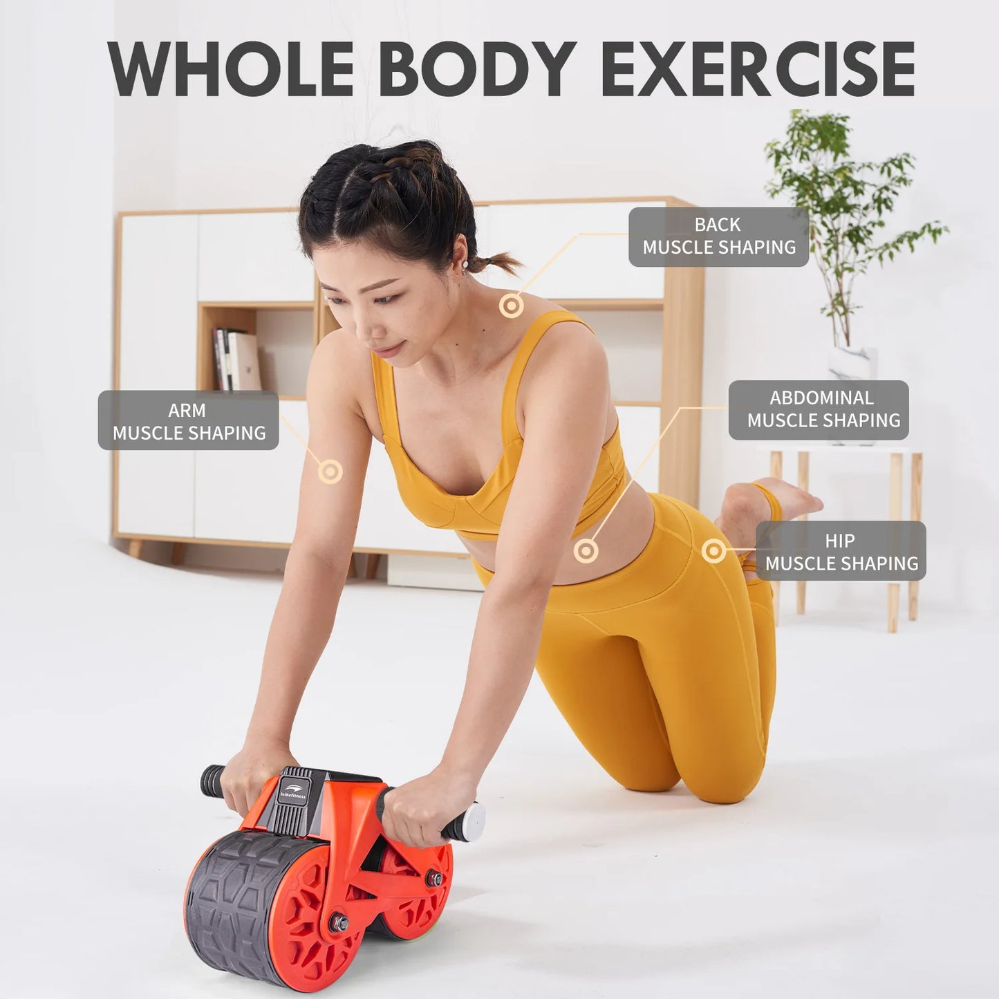 Ab Wheel Roller Automatic Rebound with Knee Pad Mat - BluePeak Ventures