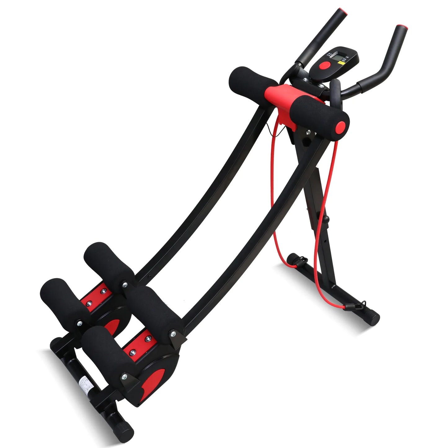 Dual Track Adjustable Ab Cruncher Machine - Monitor , Resistance Bands - BluePeak Ventures