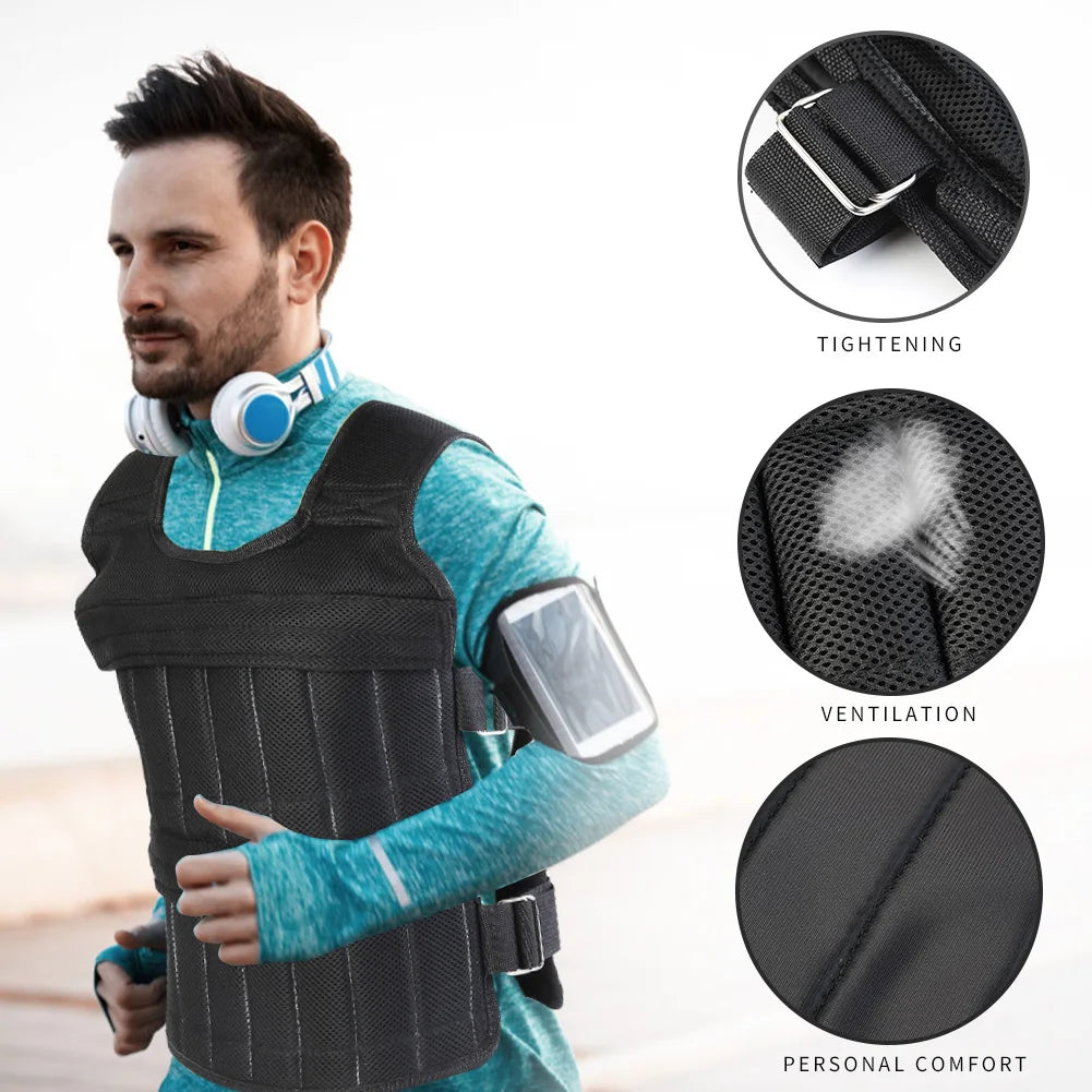 Adjustable Weighted Vest Jacket - for Running, Training & Fitness Workouts - BluePeak Ventures