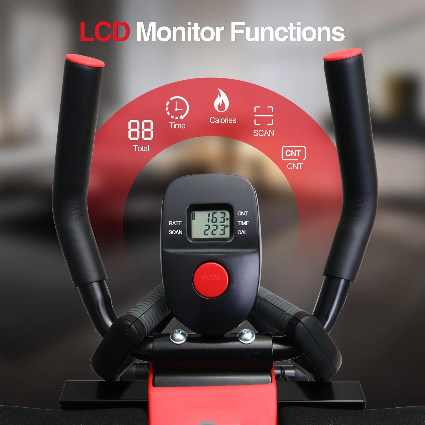 Dual Track Adjustable Ab Cruncher Machine - Monitor , Resistance Bands - BluePeak Ventures