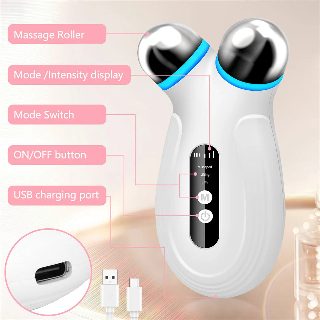 Anti-Aging & Wrinkles Microcurrent Facial Device – Boosts Skincare Absorption (White) - BluePeak Ventures
