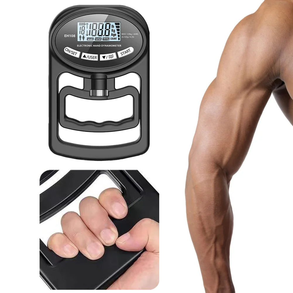 Digital Hand Dynamometer 265Lbs/120Kg – Precision Grip Strength Trainer - BluePeak Ventures