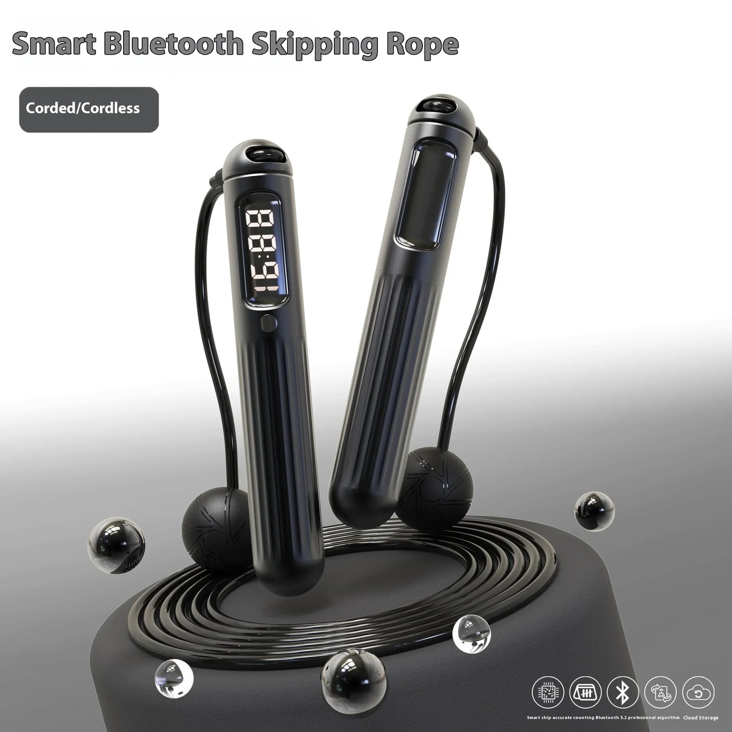 Smart Bluetooth Skipping Rope with Counter – Cordless Fitness Jump Rope with Weighted Balls - BluePeak Ventures