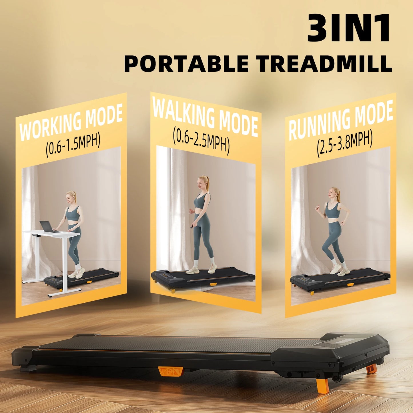 Compact Under Desk Incline Treadmill – 2.5HP Walking Pad - BluePeak Ventures