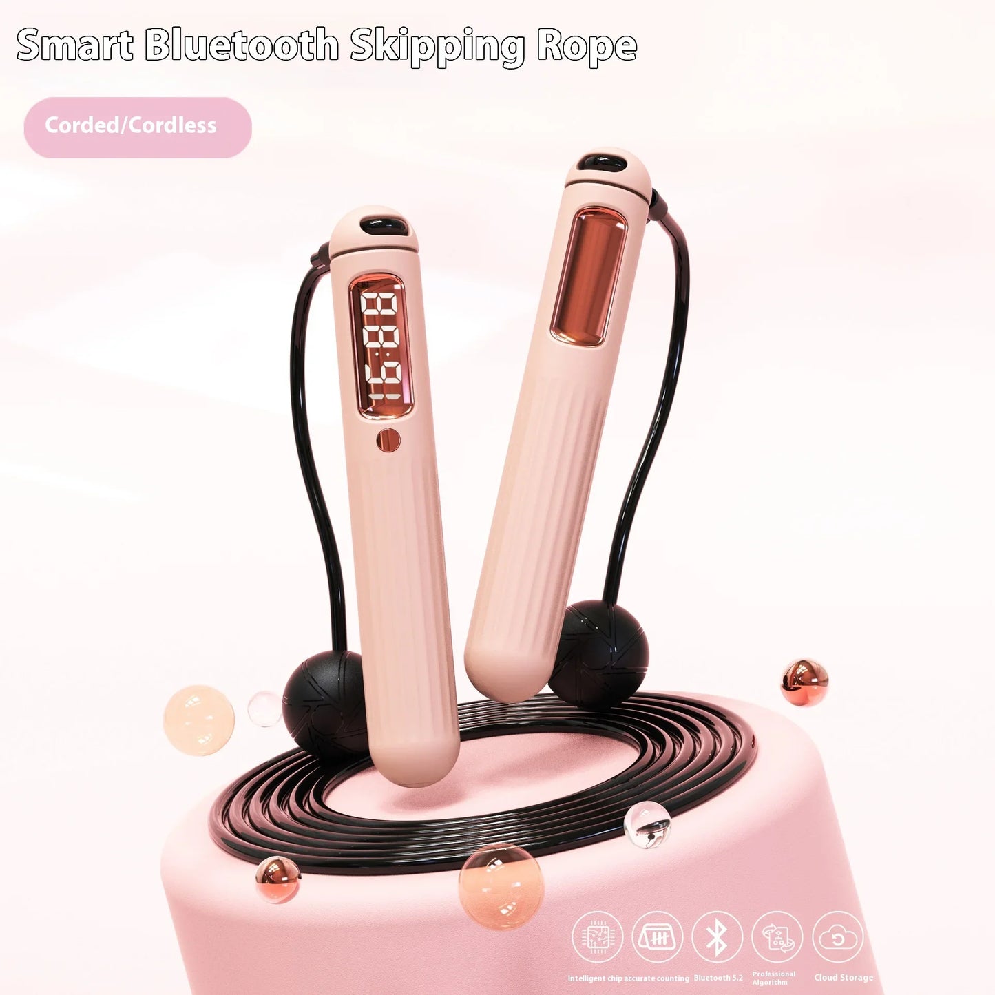 Smart Bluetooth Skipping Rope with Counter – Cordless Fitness Jump Rope with Weighted Balls - BluePeak Ventures