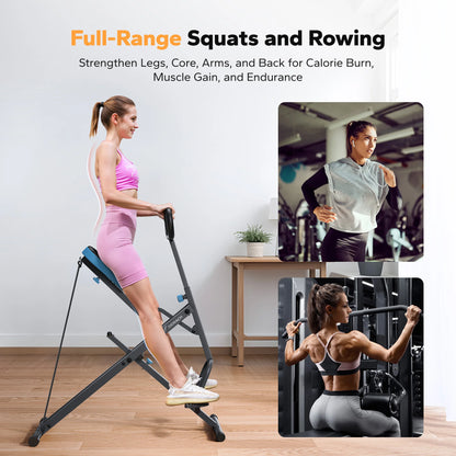 2-in-1 Squat & Rowing Machine – Foldable - BluePeak Ventures