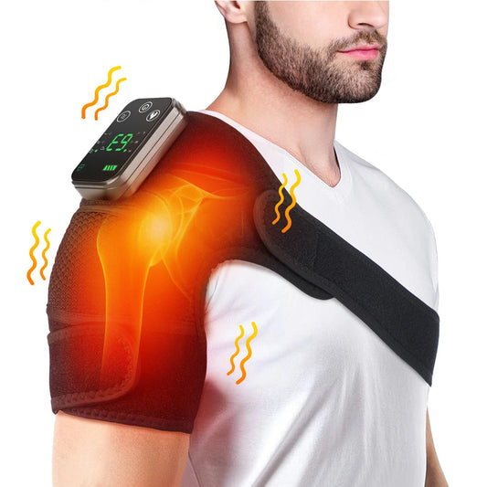 Rechargeable Heating Shoulder Brace – Vibration Massage Support for Joint Pain - BluePeak Ventures