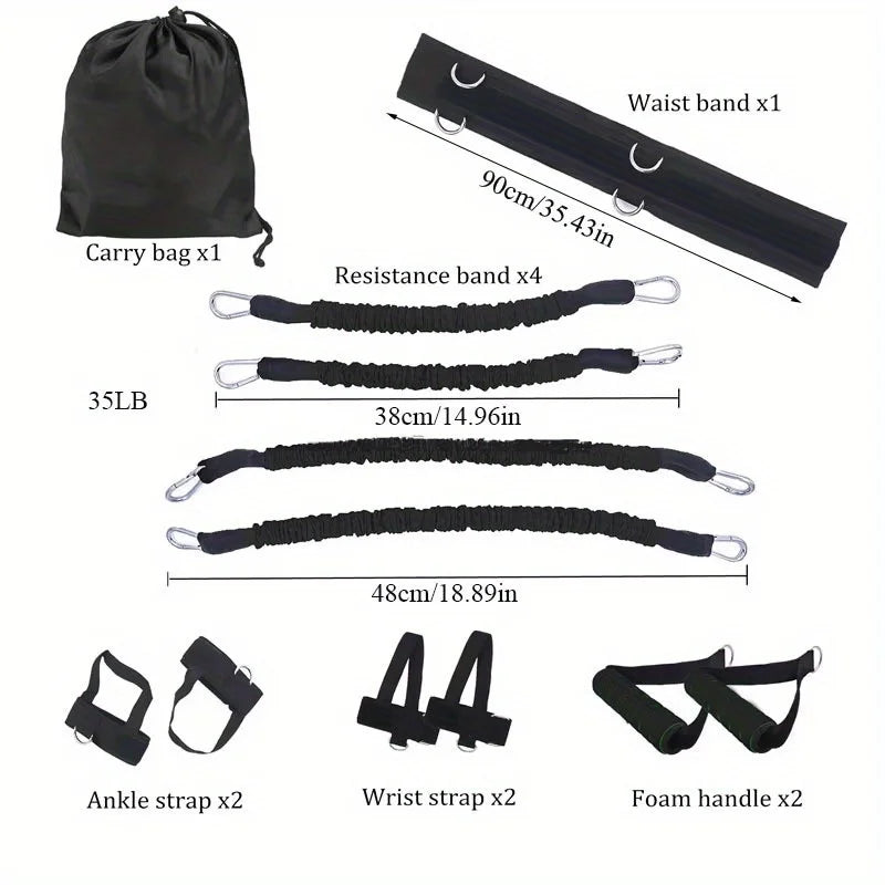 12-Piece Resistance Bands & Stretching Strap Set – Full Body Strength - BluePeak Ventures