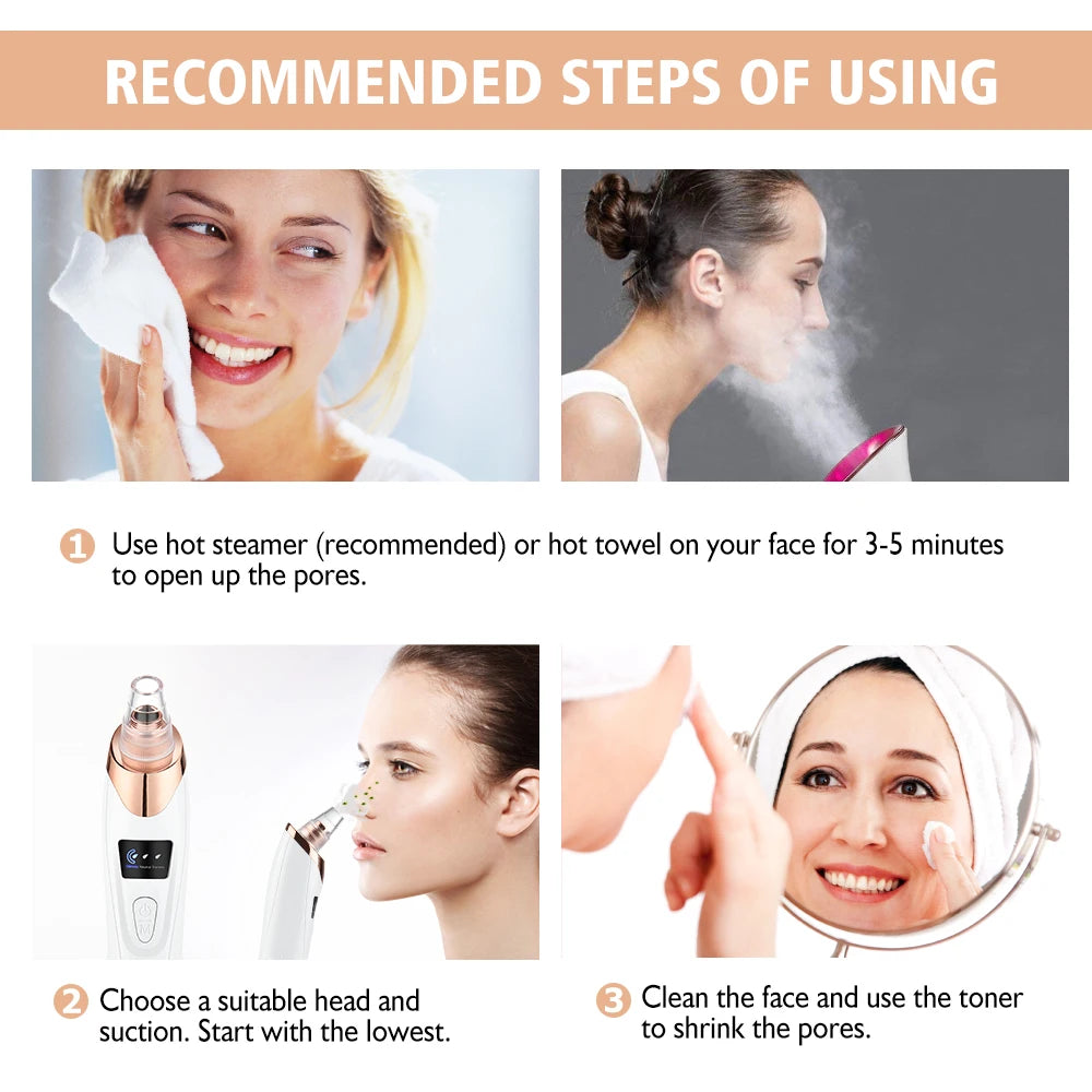 Electric Facial Skin Care Pore Removal Cleanser - Blackhead & Acne remover - BluePeak Ventures