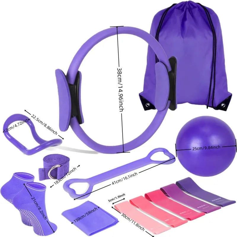 13-Piece Yoga Circle Gym Set – Full-Body Flexibility & Core Training Kit - BluePeak Ventures