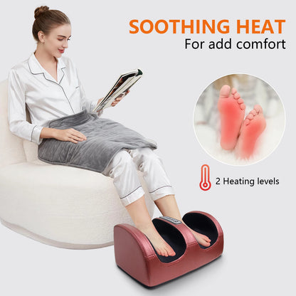Electric Foot Massager Deep Tissue Relax Heated Roller - BluePeak Ventures