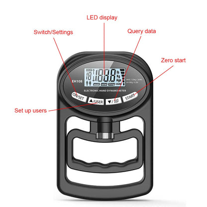 Digital Hand Dynamometer 265Lbs/120Kg – Precision Grip Strength Trainer - BluePeak Ventures