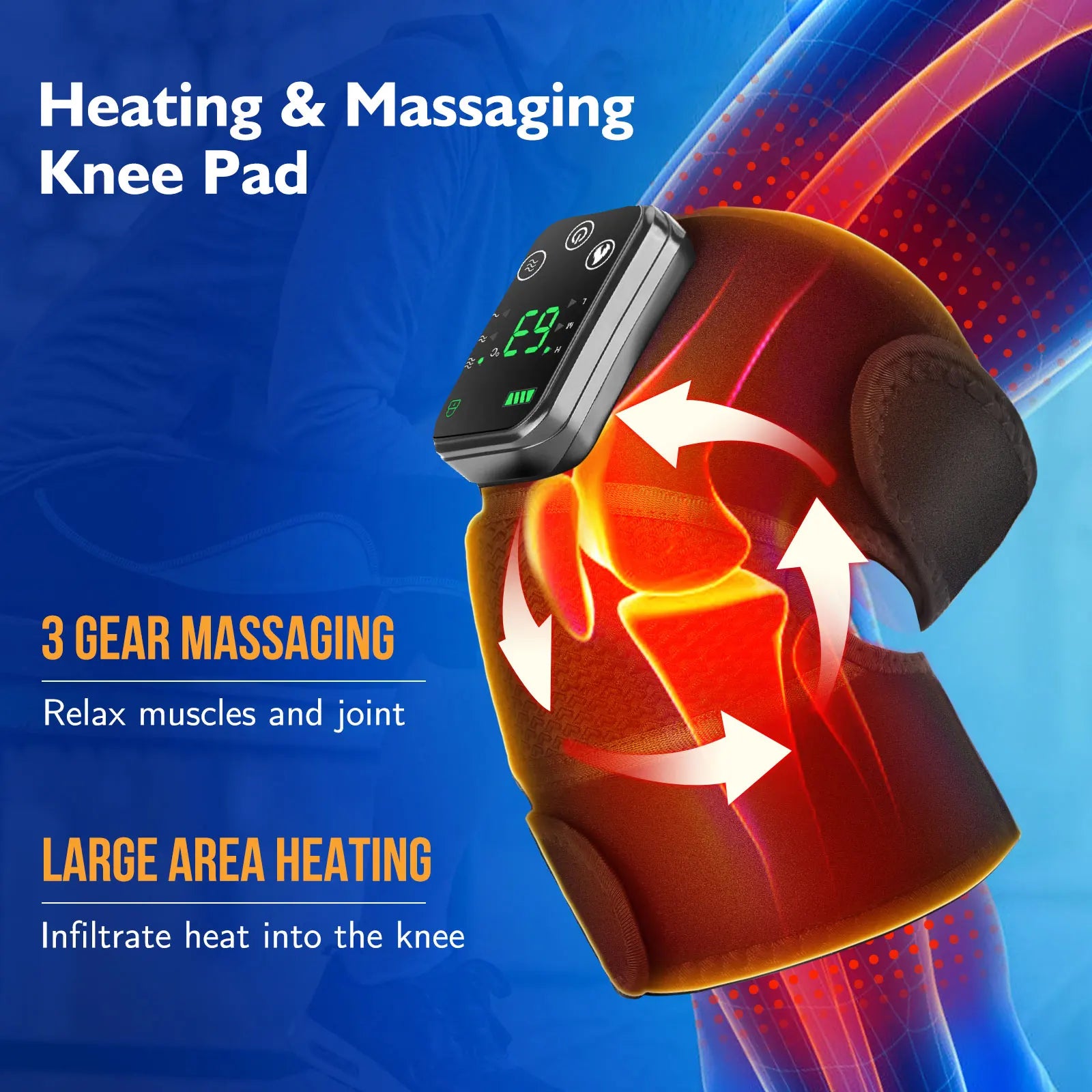 Rechargeable Heating Shoulder Brace – Vibration Massage Support for Joint Pain - BluePeak Ventures