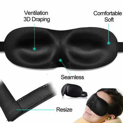 3D Sleeping Eye Mask Blindfold – Soft Padded Sleep Shade for Travel & Relaxation - BluePeak Ventures