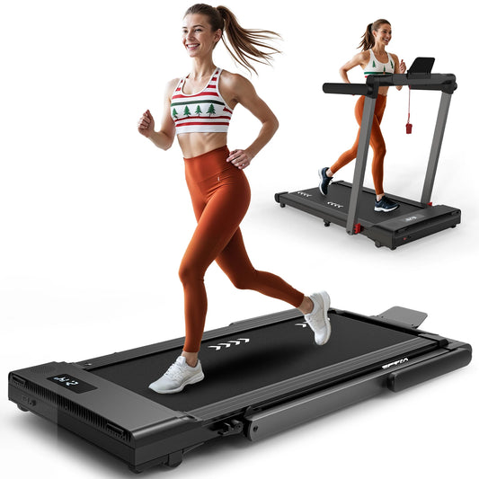 2-in-1 Foldable Electric Treadmill with Dual LED Display, App control - BluePeak Ventures