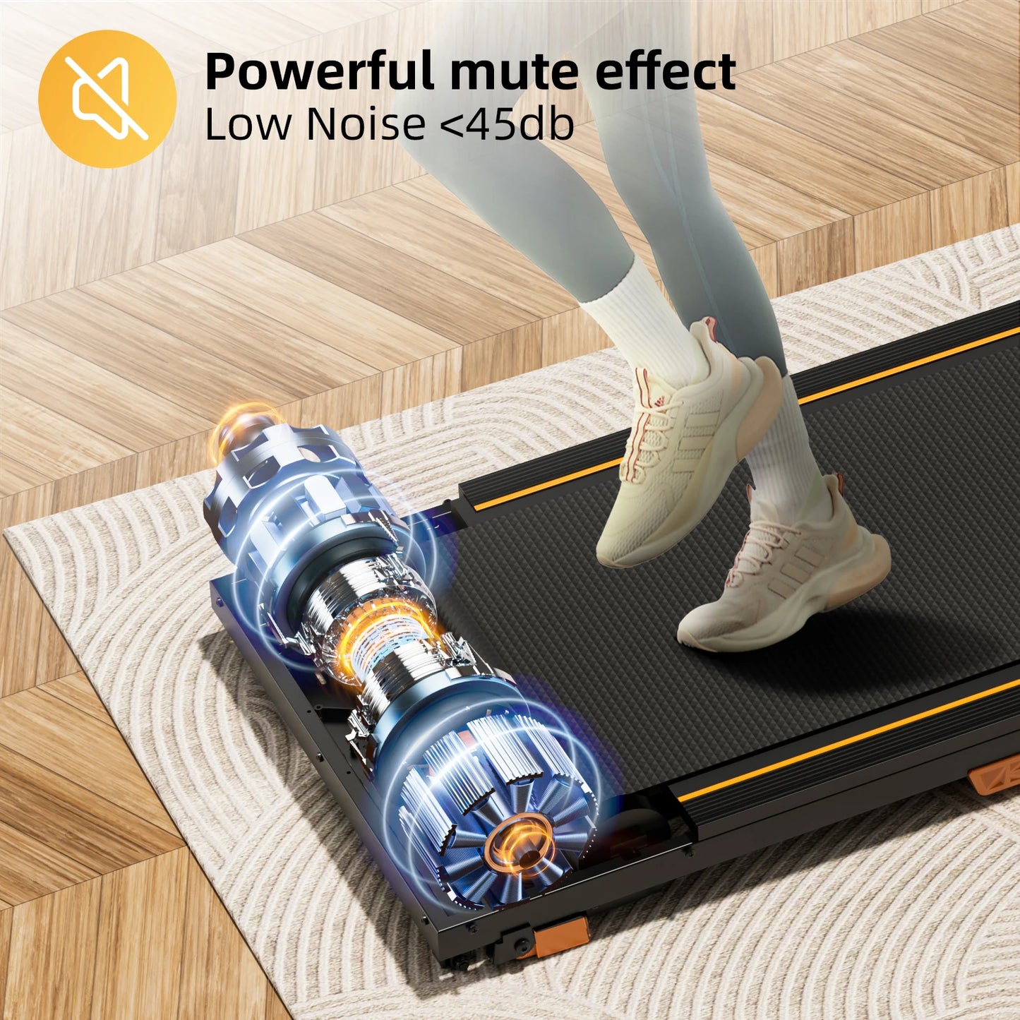 Compact Under Desk Incline Treadmill – 2.5HP Walking Pad - BluePeak Ventures