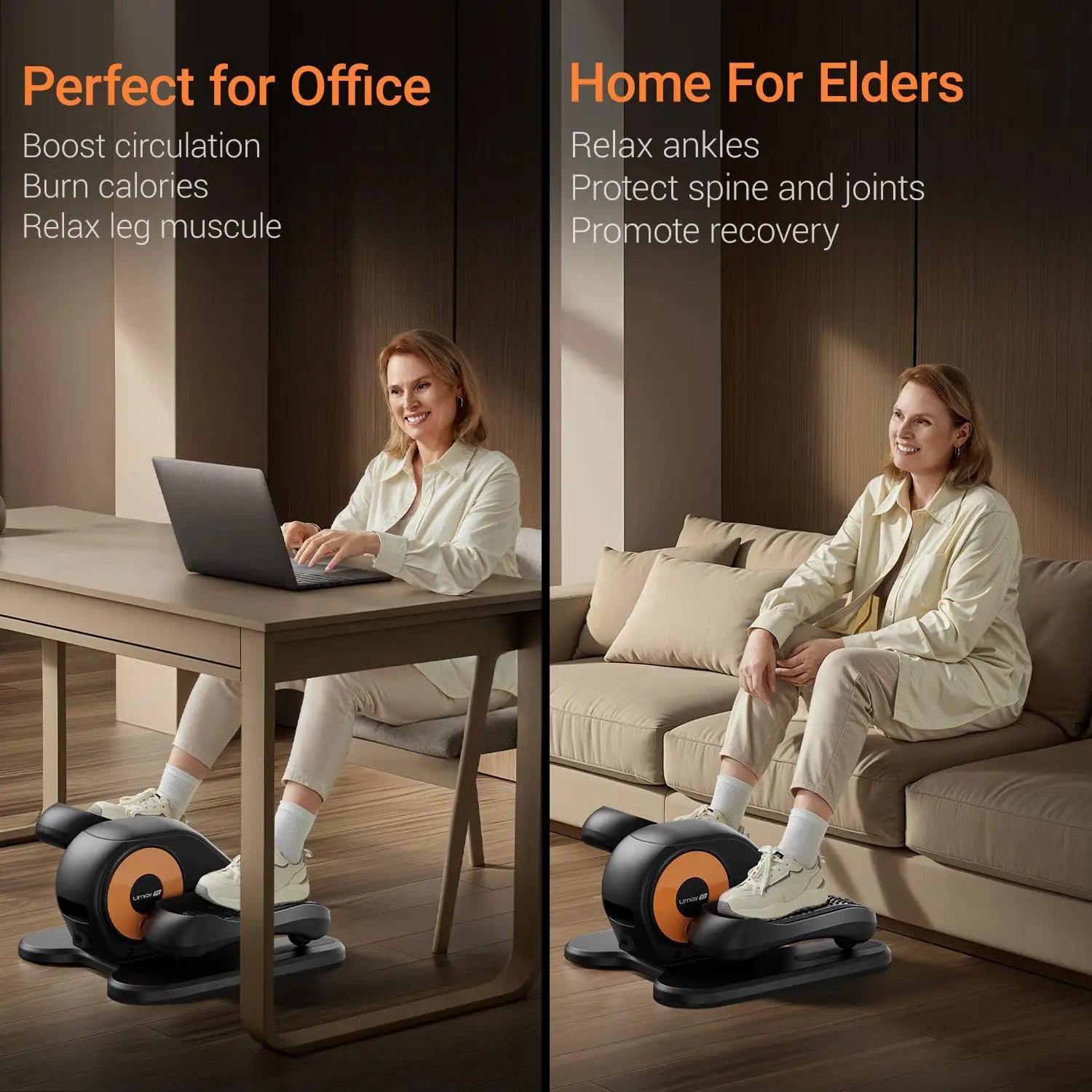 Under Desk Elliptical Machine Home Ellipse Leg Exerciser - BluePeak Ventures