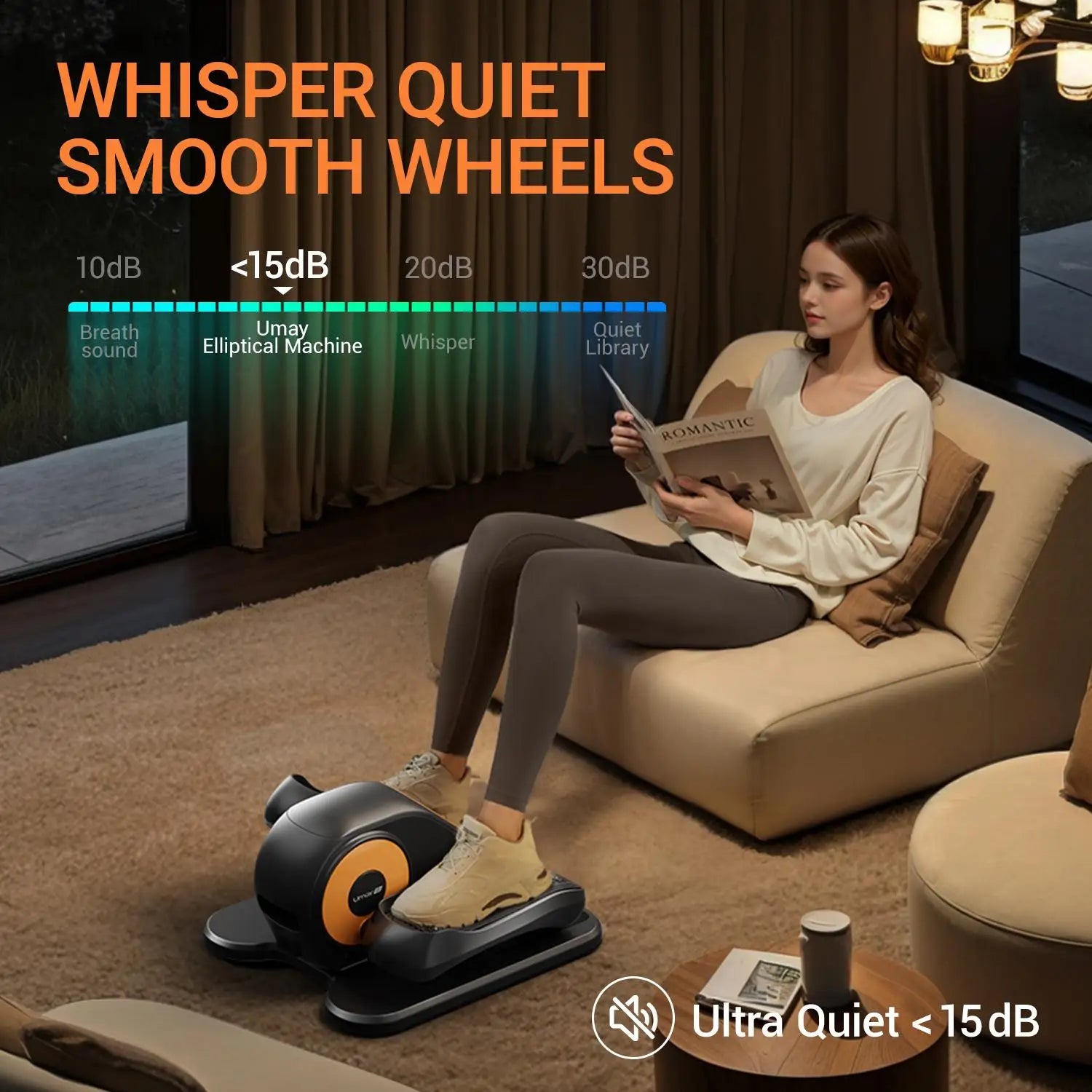 Under Desk Elliptical Machine Home Ellipse Leg Exerciser - BluePeak Ventures