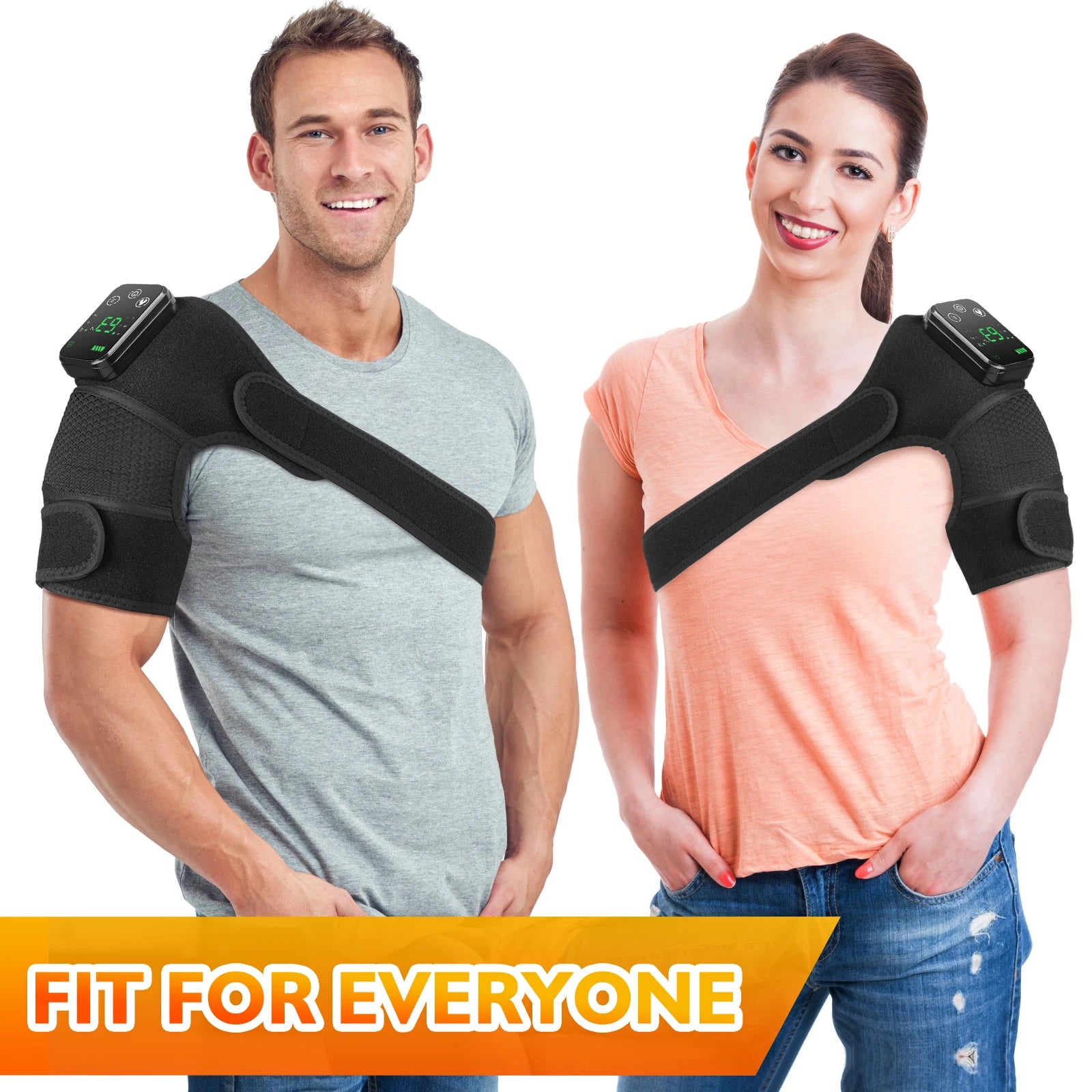 Rechargeable Heating Shoulder Brace – Vibration Massage Support for Joint Pain - BluePeak Ventures