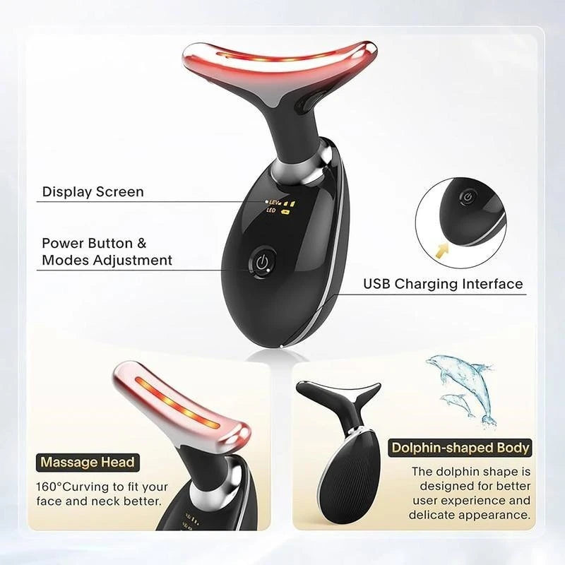 7LED Color Vibrating Neck & Face Skin Massager - BluePeak Ventures