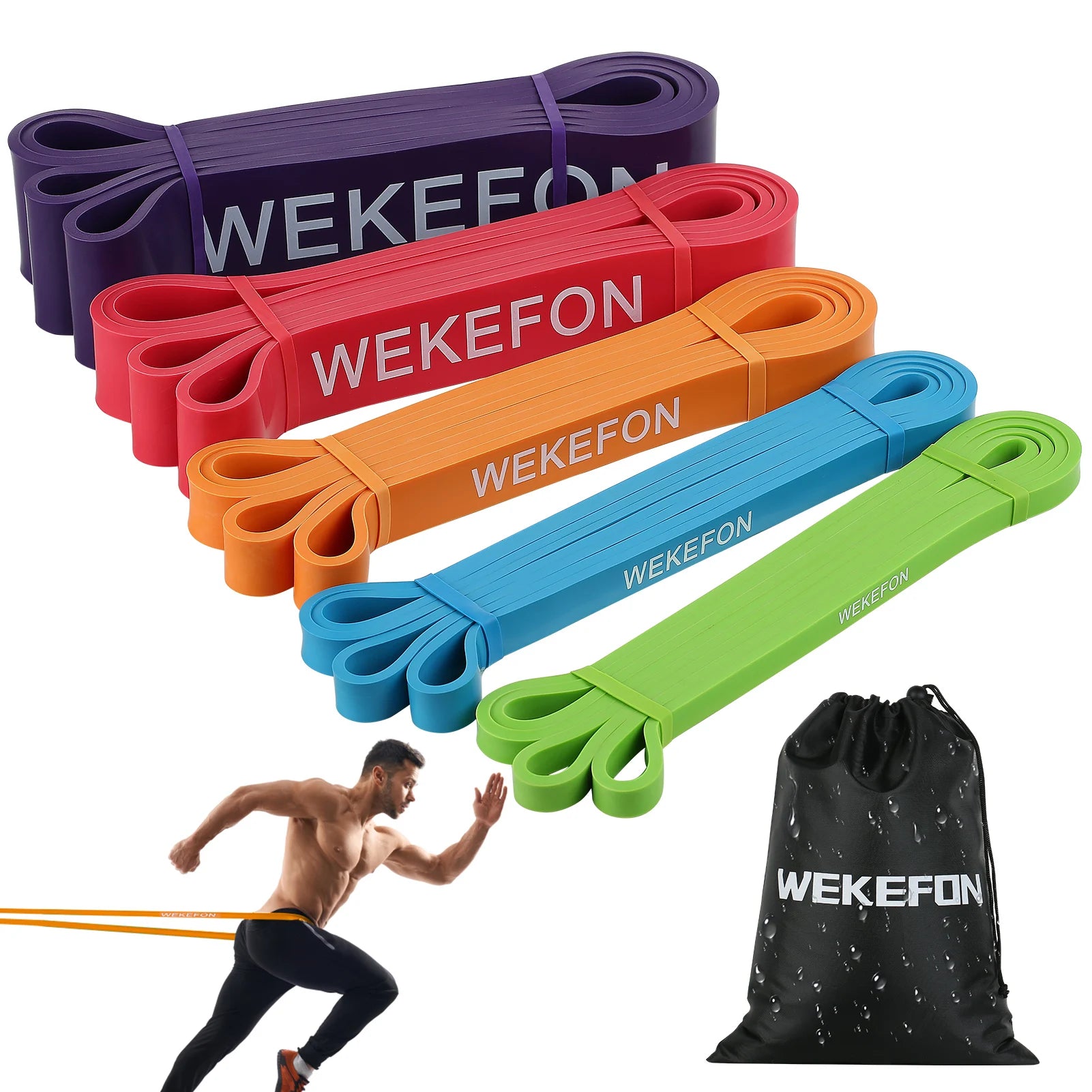 Set of 5 Pull Up Assistance Bands – Heavy Duty Resistance Workout Bands - BluePeak Ventures