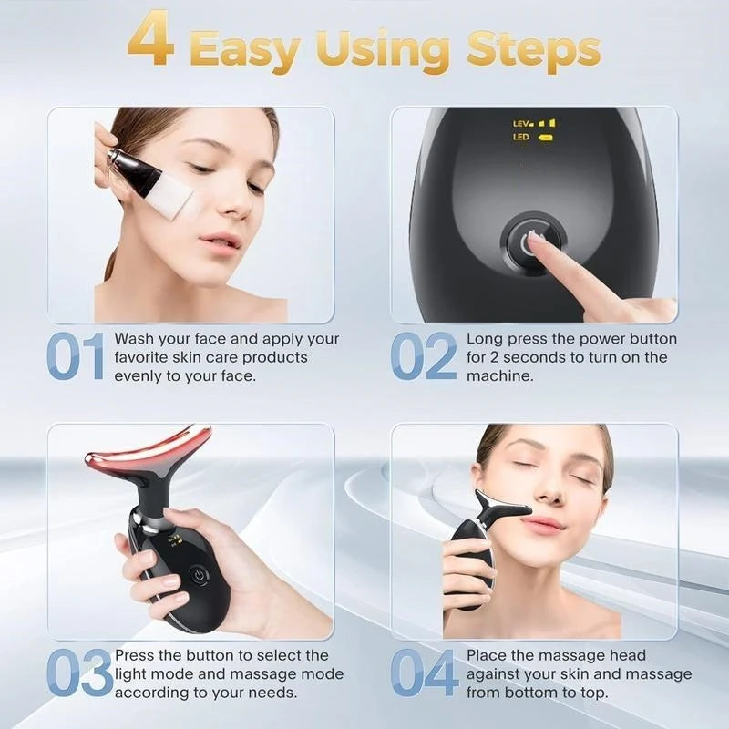 7LED Color Vibrating Neck & Face Skin Massager - BluePeak Ventures