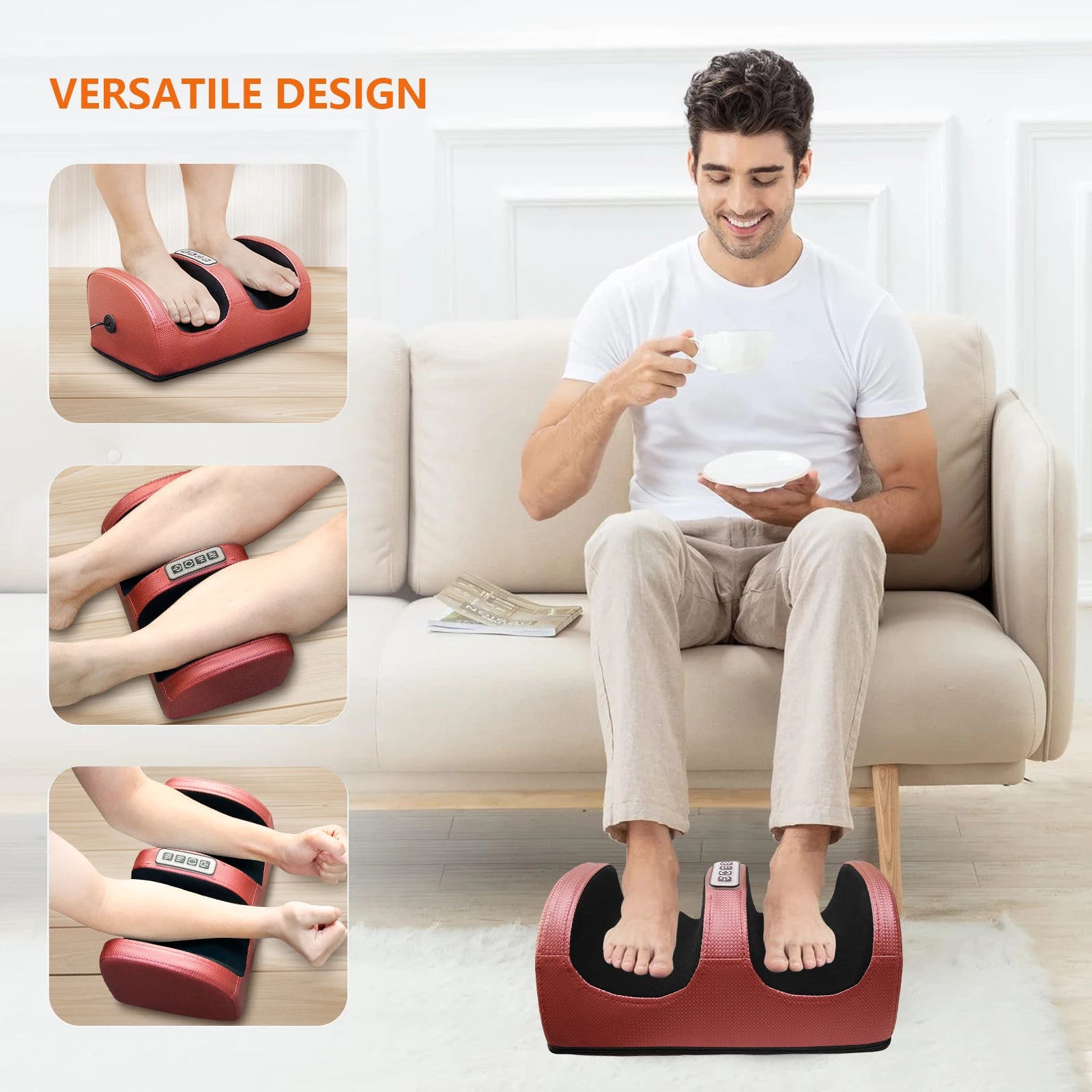 Electric Foot Massager Deep Tissue Relax Heated Roller - BluePeak Ventures